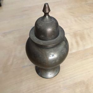 Vintage solid brass ginger jar or small urn with lid from the 60’s or 70’s